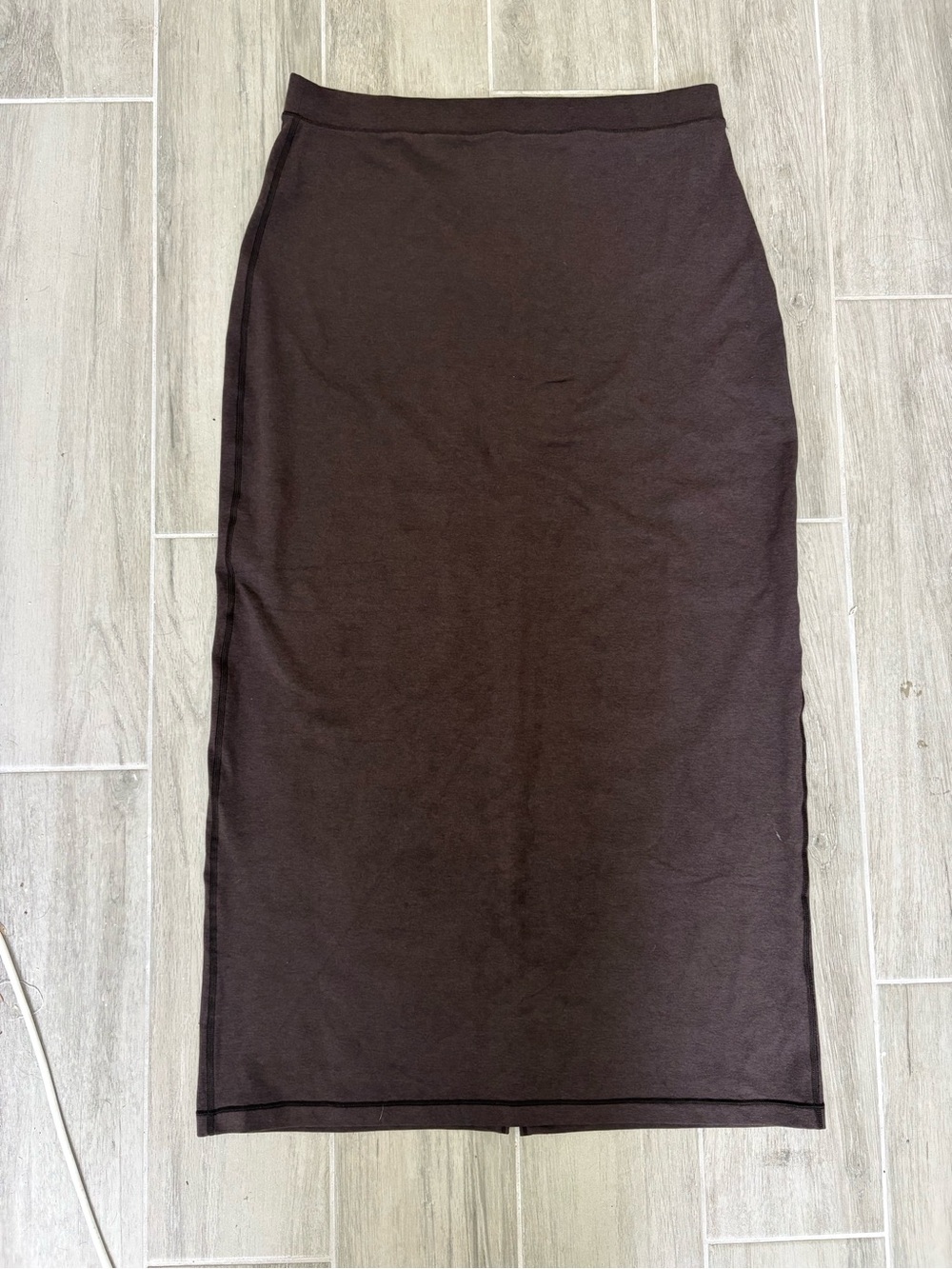 VUORI Espresso Brown Recycled Knit High Waisted Column Maxi Skirt L